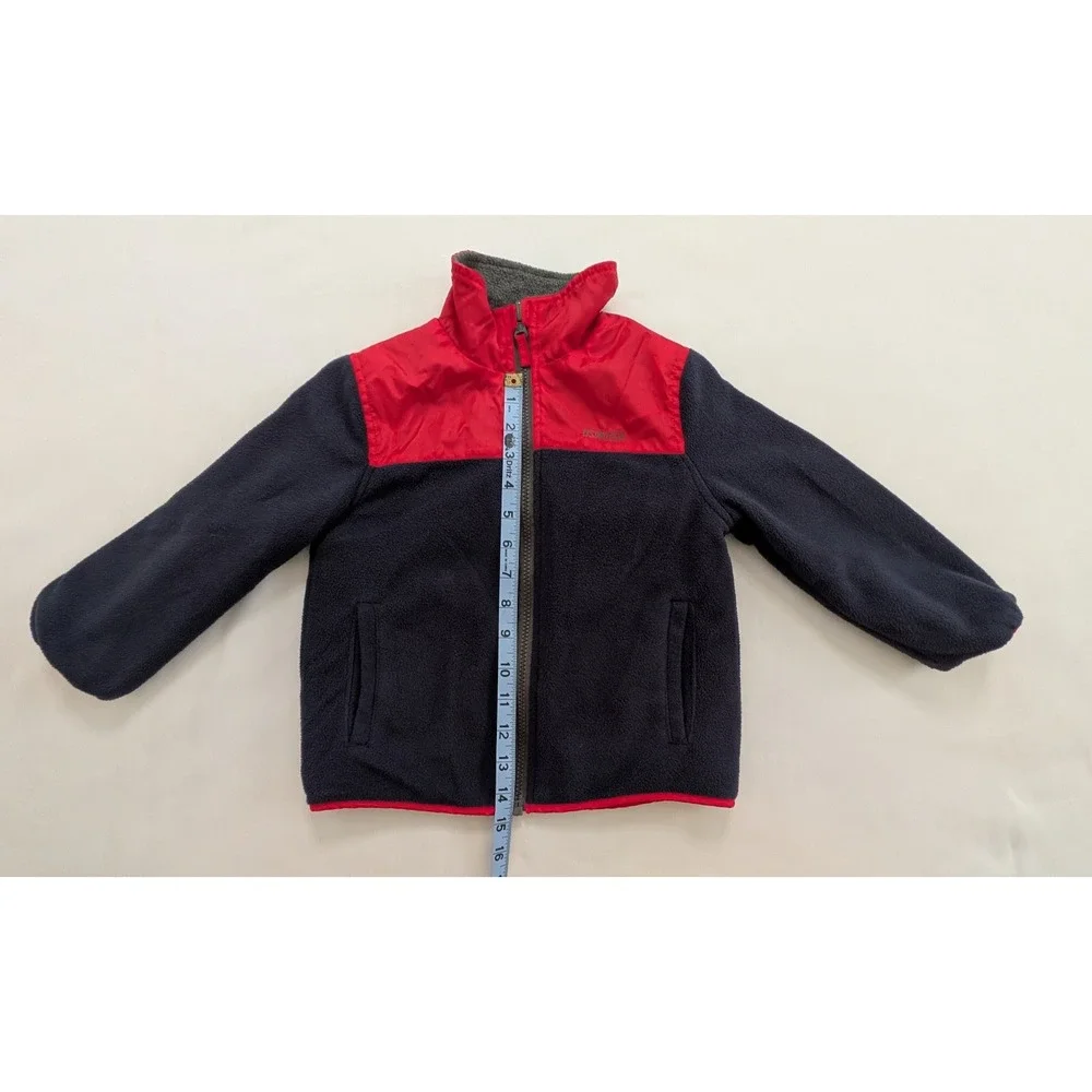 OSHKOSH B'GOSH Boys Blue & Red Reversible Fleece Jacket Small (8-10) - No Size
